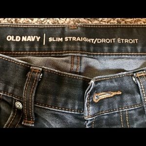 Old Navy black denim 30x34 slim straight.